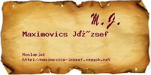 Maximovics József névjegykártya